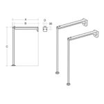 Armitage Shanks 650mm High Stainless Steel Legs Set S9250 Steel