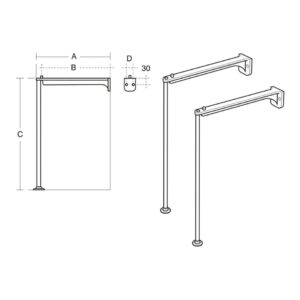 Armitage Shanks 650mm High Stainless Steel Legs Set S9250 Steel