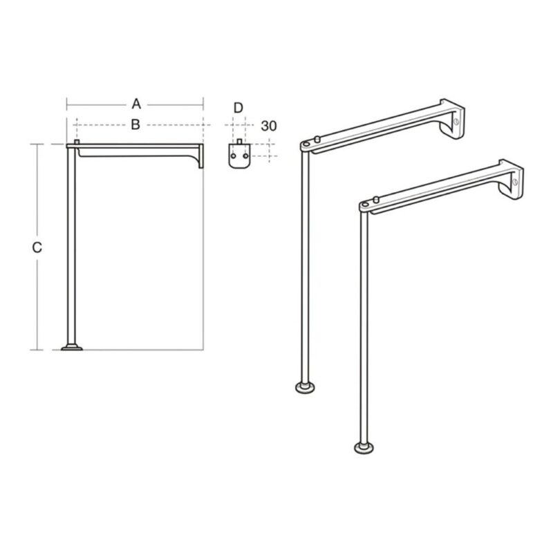 Armitage Shanks 650mm High Stainless Steel Legs Set S9250 Steel Armitage Shanks 650mm High Stainless Steel Legs Set S9250 Steel