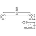 Bathex 600mm Stainless Steel Grab Rail Mirror Polish
