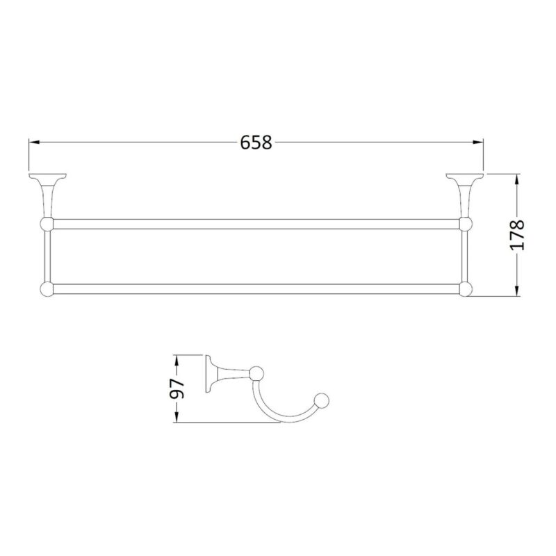 Bayswater Traditional Double Towel Rail