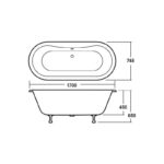 Bayswater Leinster 1700mm Double Ended Freestanding Bath