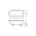 Bayswater Sutherland 1700mm Single Ended Freestanding Bath