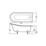 Bayswater Pembridge 1500mm Freestanding Slipper Bath
