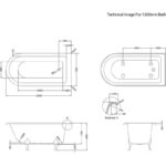 Bayswater 1700mm Single Ended Freestanding Shower Bath