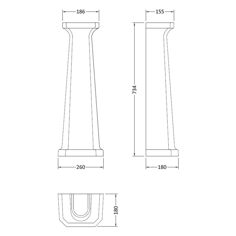 Bayswater Fitzroy Comfort Height Full Pedestal