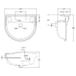 Bayswater Porchester 600mm 2 Tap Hole Basin
