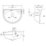 Bayswater Porchester 500mm 2 Tap Hole Basin