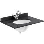 Bayswater Black 600mm 1 Tap Hole Single Bowl Marble Top
