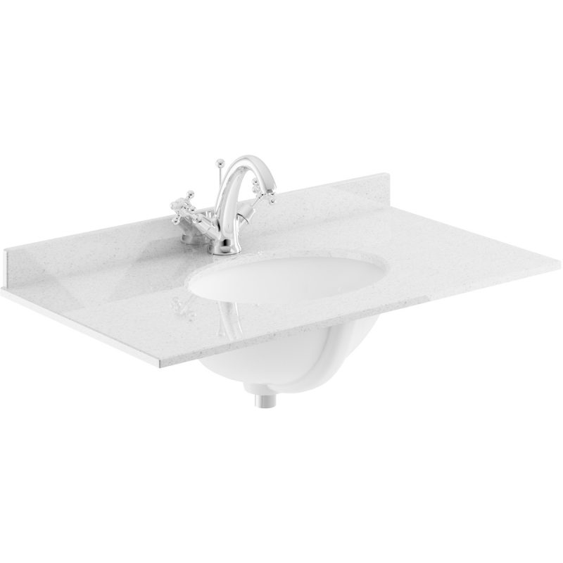 Bayswater Grey 600mm 1 Tap Hole Single Bowl Marble Top