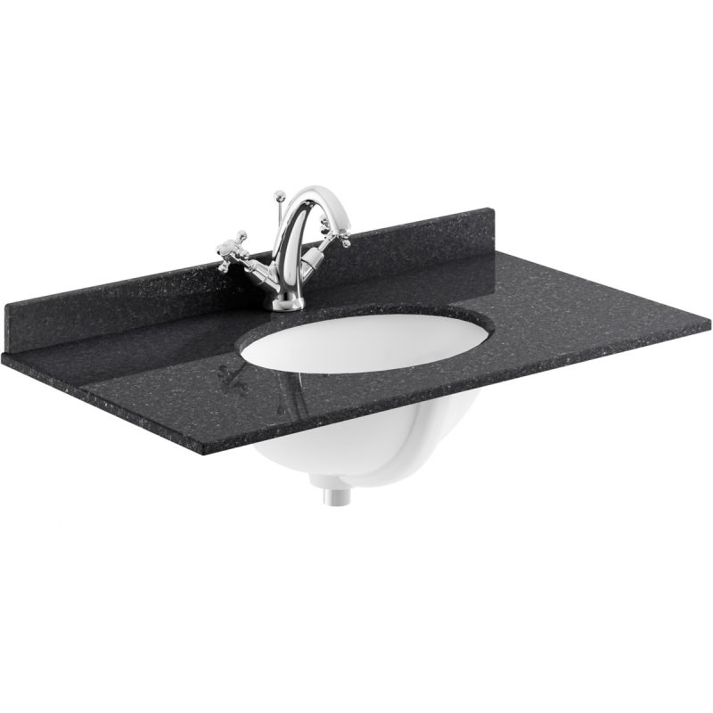 Bayswater Black 800mm Single Bowl 1 Tap Hole Marble Top