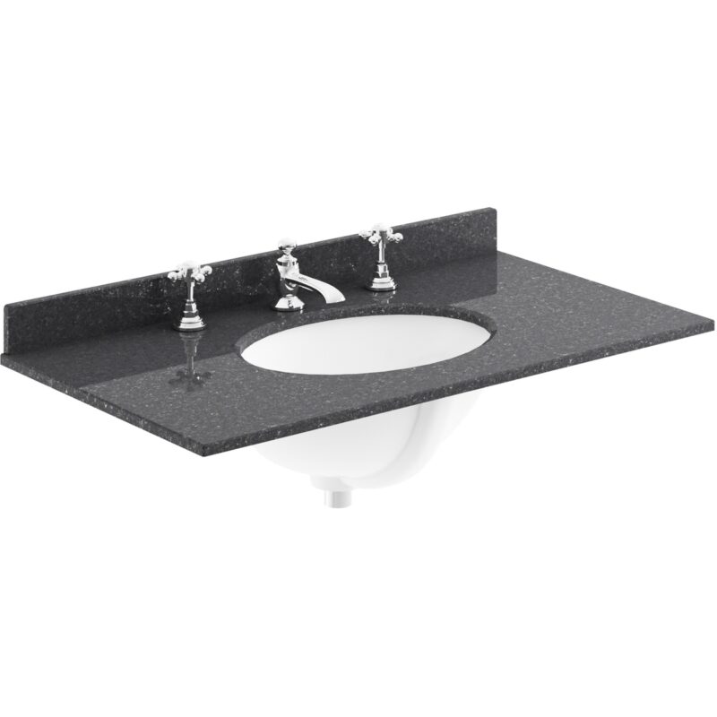 Bayswater Black 800mm Single Bowl 3 Tap Hole Marble Top Bayswater Black 800mm Single Bowl 3 Tap Hole Marble Top