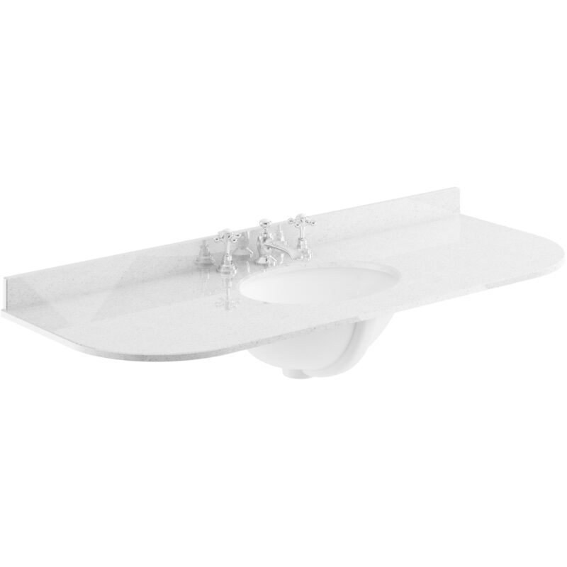 Bayswater Grey 1200mm Single Bowl 3 Tap Hole Curved Marble Top Bayswater Grey 1200mm Single Bowl 3 Tap Hole Curved Marble Top