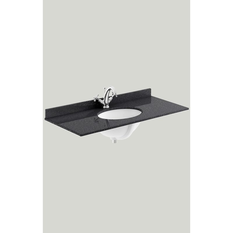 Bayswater 1000mm Single Bowl 1 Hole Black Marble Top