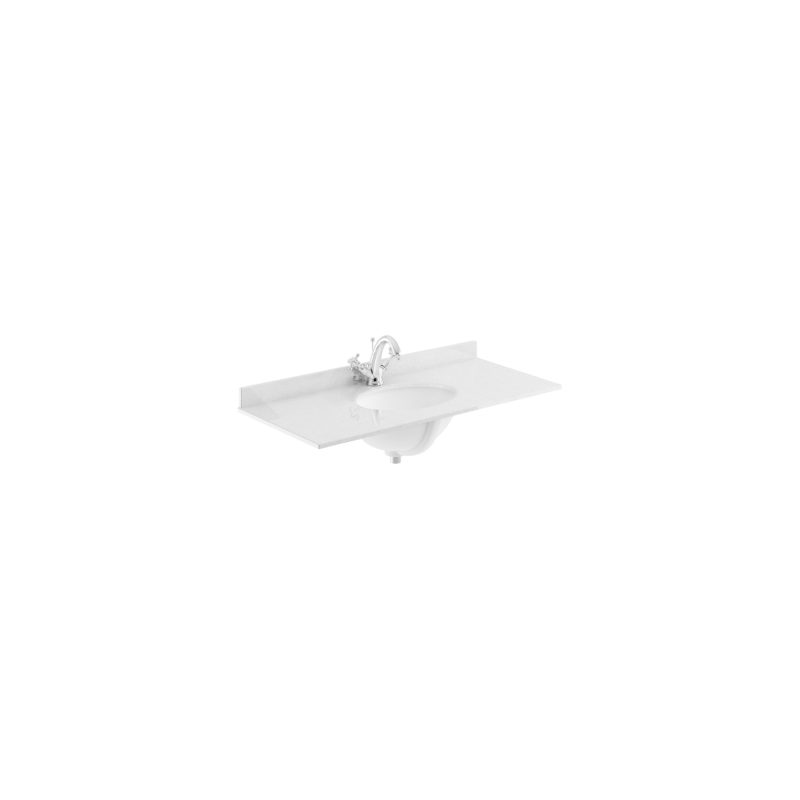 Bayswater 1000mm Single Bowl 1 Hole White Marble Top