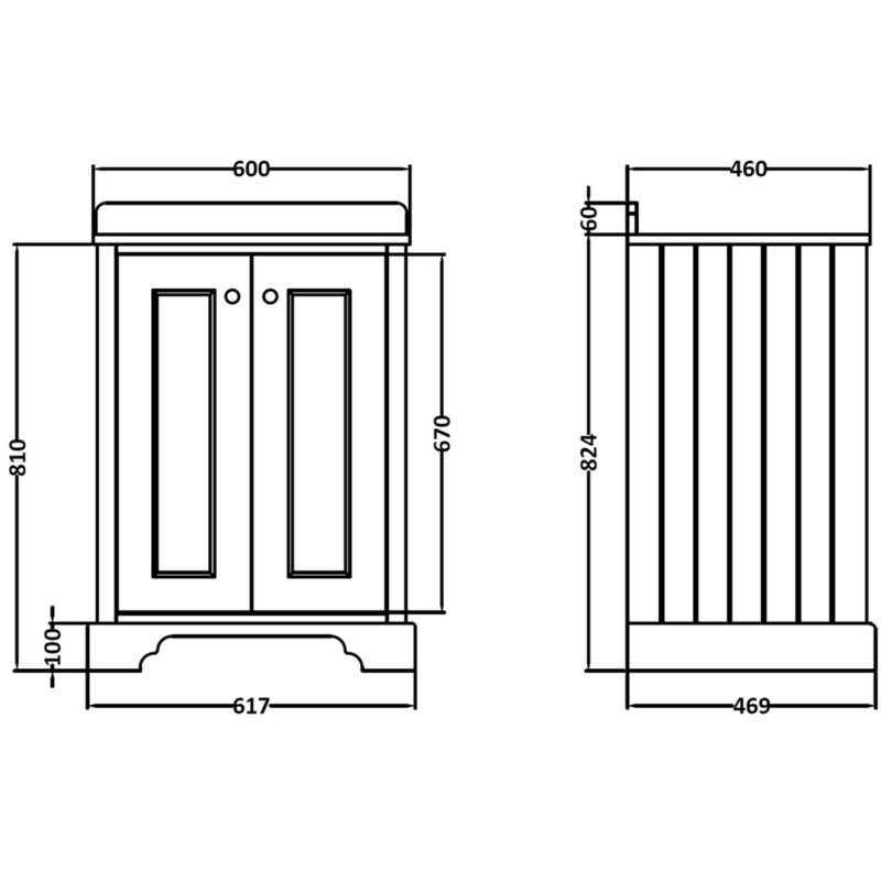 Bayswater Stiffkey Blue 600mm 2 Door Basin Cabinet