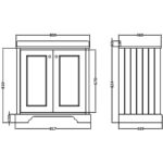 Bayswater Plummett Grey 800mm 2 Door Basin Cabinet