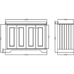 Bayswater Stiffkey Blue 1200mm 4 Door Basin Cabinet
