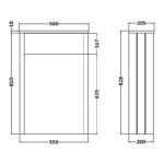Bayswater Plummett Grey 550mm WC Cabinet