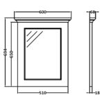 Bayswater Stiffkey Blue 600mm Flat Mirror