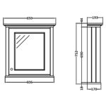 Bayswater Plummett Grey 600mm Mirror Wall Cabinet