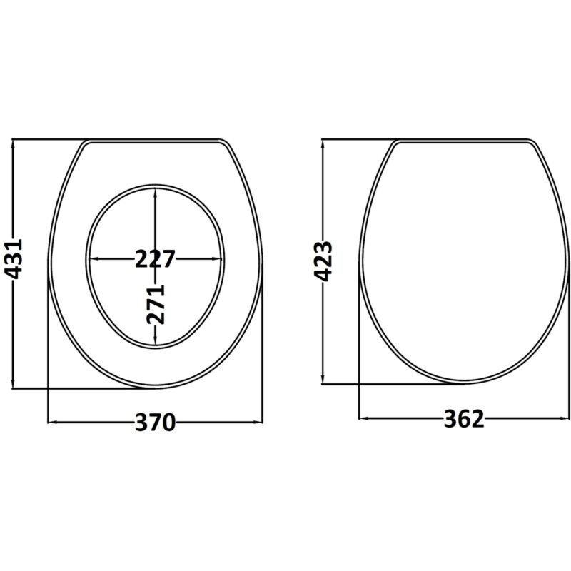 Bayswater Matt Black Fitzroy Traditional Toilet Seat