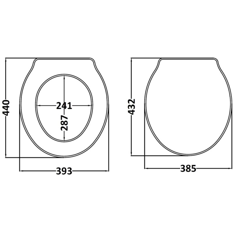 Bayswater Plummett Grey Porchester Traditional Toilet Seat