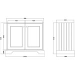 Bayswater 1000mm 2 Door Basin Cabinet Blue