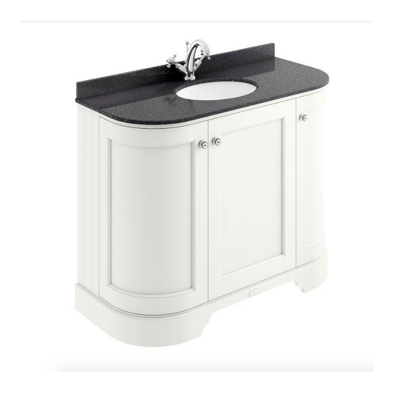 Bayswater 1000mm 3 Door Curved Basin Cabinet White