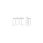 Bayswater 1200mm 4 Door Curved Basin Cabinet Grey