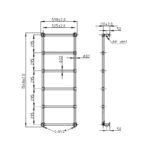 Bayswater Juliet Wall Mounted Towel Rail 1548 x 598 x 130mm
