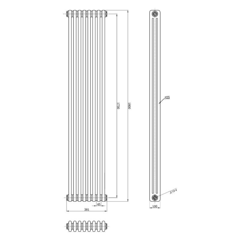Bayswater Nelson Triple Radiator 1800 x 381mm