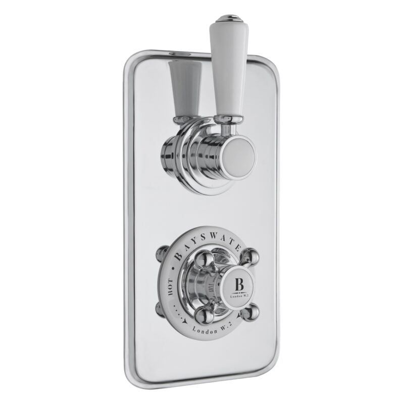 Bayswater Twin Concealed Valve with Diverter & White Indices Bayswater Twin Concealed Valve with Diverter & White Indices