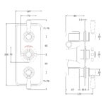 Bayswater Triple Concealed Valve with Diverter & White Indices