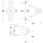 Bayswater Dual Thermostatic Exposed Valve with White Indices