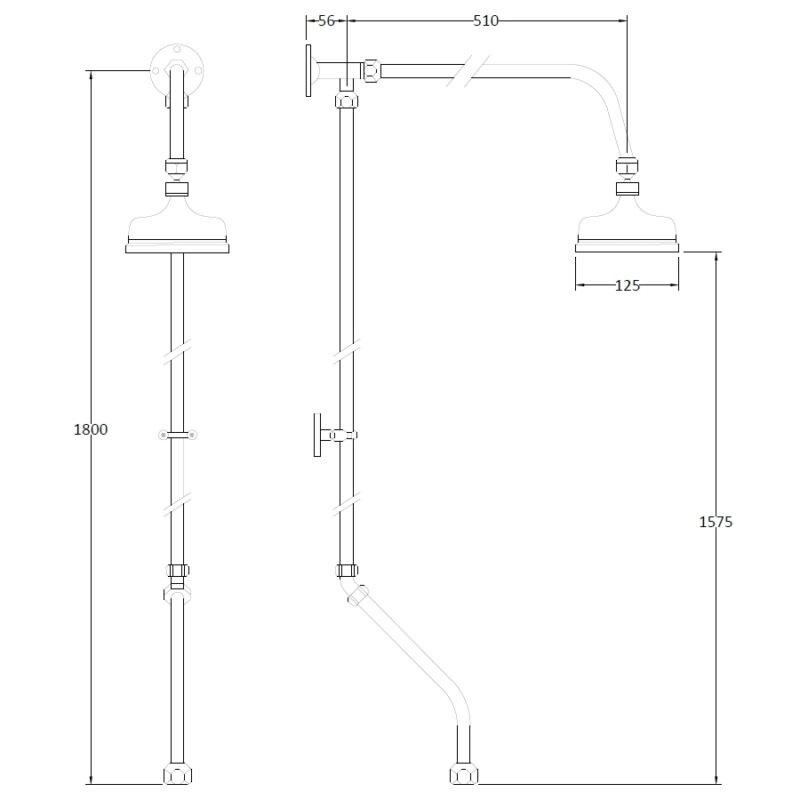 Bayswater Rigid Riser Kit for Bath Shower Mixer