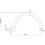 Bayswater Wall Mounted Curved Shower Arm