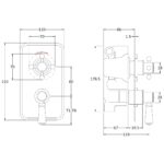Bayswater Twin Concealed Valve with Black Indices
