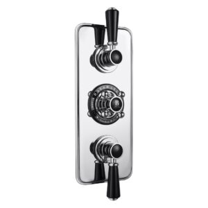 Bayswater Triple Concealed Valve with Diverter & Black Indices
