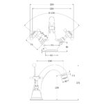 Bayswater Black Mono Basin Mixer with Crosshead & Hex Collar