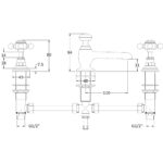 Bayswater Black 3 Hole Basin Mixer with Crosshead & Hex Collar