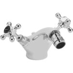 Bayswater Black Mono Bidet Mixer with Crosshead & Hex Collar