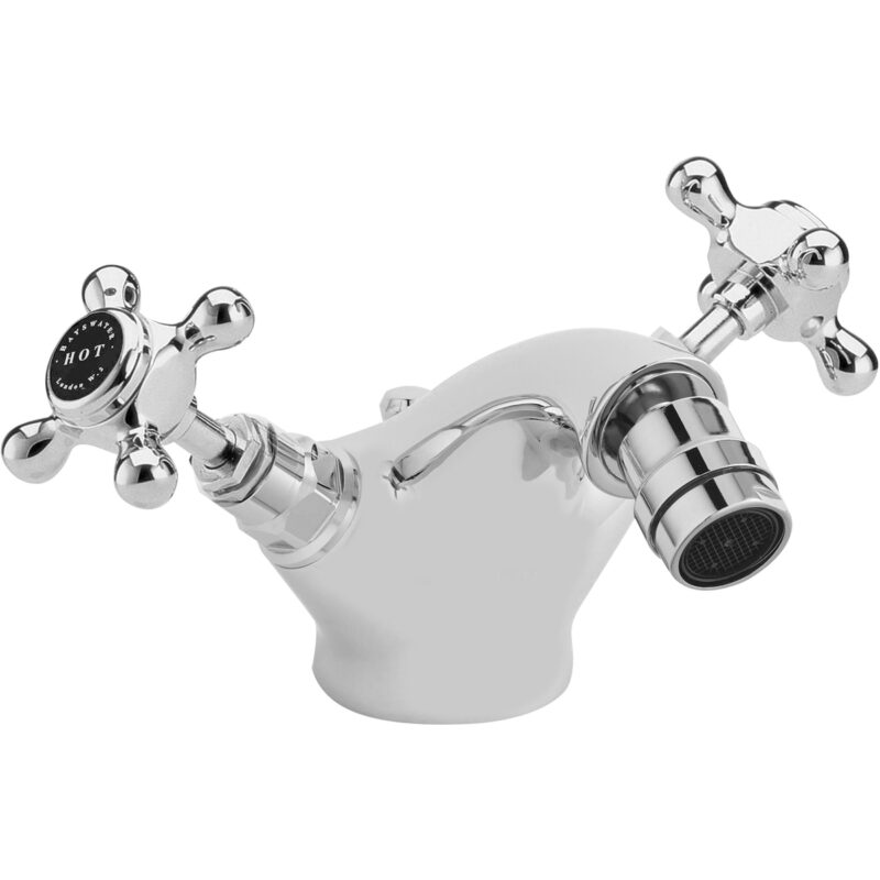 Bayswater Black Mono Bidet Mixer with Crosshead & Hex Collar