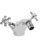 Bayswater White Mono Bidet Mixer with Crosshead & Dome Collar