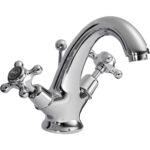Bayswater Basin Mixer with Crosshead Handles & Dome Collar