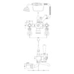 Bayswater Black Wall Bath Shower Mixer, Crosshead & Dome Collar