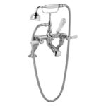 Bayswater White Bath Shower Mixer with Lever & Dome Collar