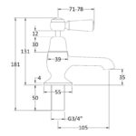 Bayswater Black Bath Taps with Lever & Dome Collar