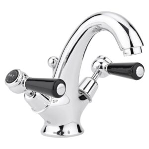 Bayswater Black Mono Basin Mixer with Lever & Dome Collar