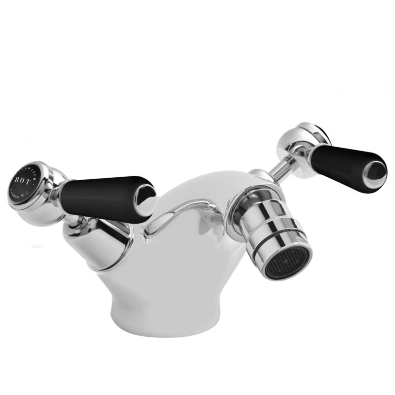 Bayswater Black Mono Bidet Mixer with Lever & Dome Collar